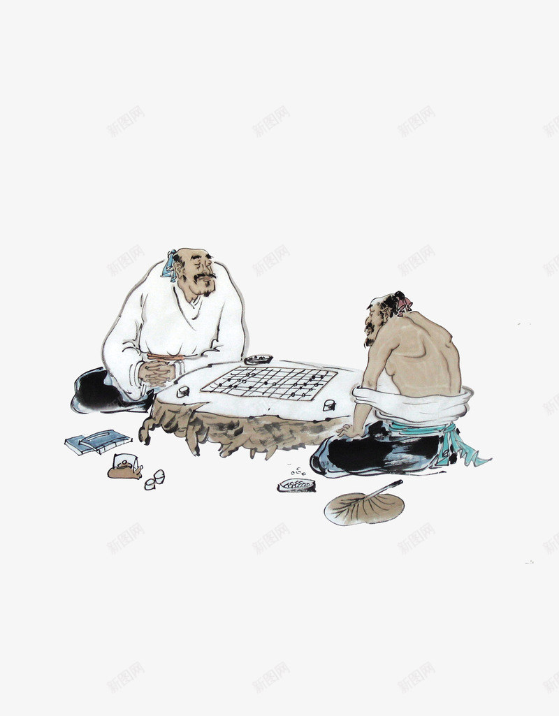 下棋图png免抠素材_88icon https://88icon.com 下棋 中国风 古人下棋 对弈 绘画