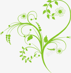 绿色复古藤蔓花卉文理合成素材