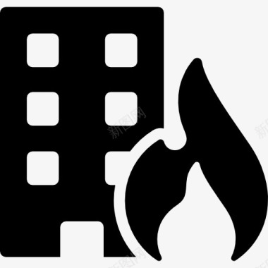火焰圈素材建筑火灾风险图标图标
