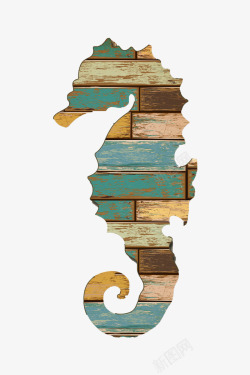 彩色木板木板彩色海马高清图片