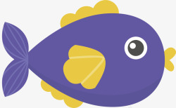 紫色小鱼矢量图素材