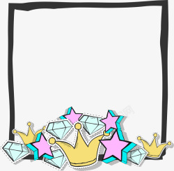 五角星皇冠钻石边框素材