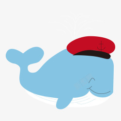 世界海洋日卡通红帽海豚矢量图素材