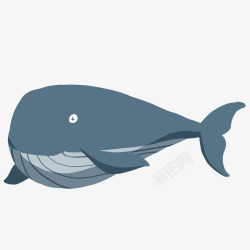 卡通手绘大鲸鱼矢量图素材