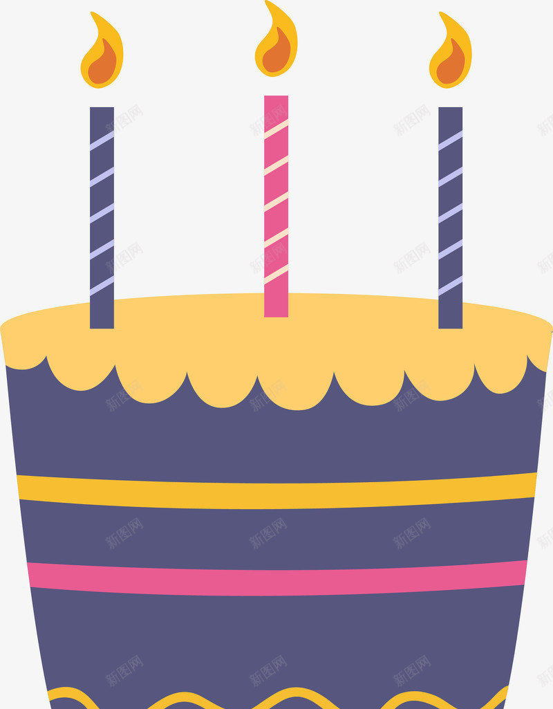 点蜡烛的生日小蛋糕png免抠素材_88icon https://88icon.com 卡通 小蛋糕 庆祝 生日 矢量图案 蜡烛 装饰图案