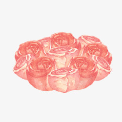 暖色系玫瑰彩绘图案素材