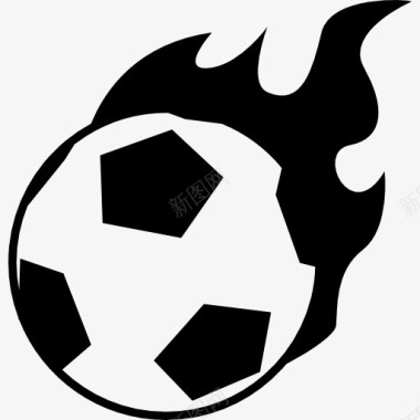 火红的足球图标图标