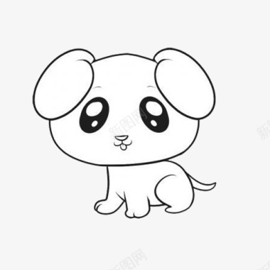 白色雪花卡通手绘可爱小狗图标图标