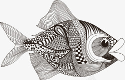 花纹海洋鱼儿手绘矢量图素材
