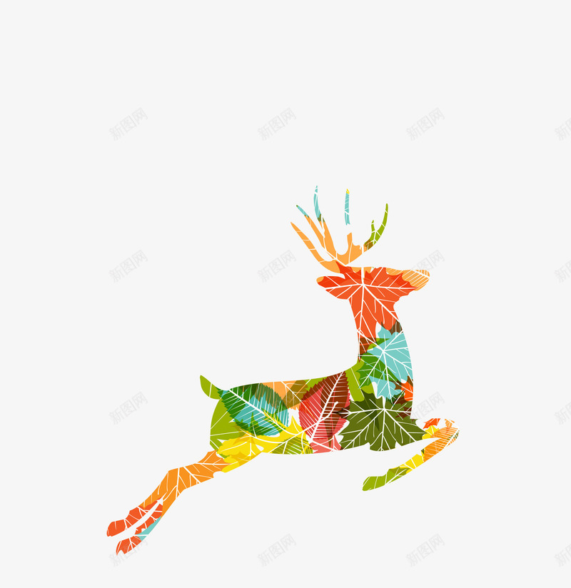 色彩创意麋鹿背景图矢量图eps免抠素材_88icon https://88icon.com 动物背景 色彩创意 麋鹿 矢量图