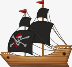 航行的海盗船素材