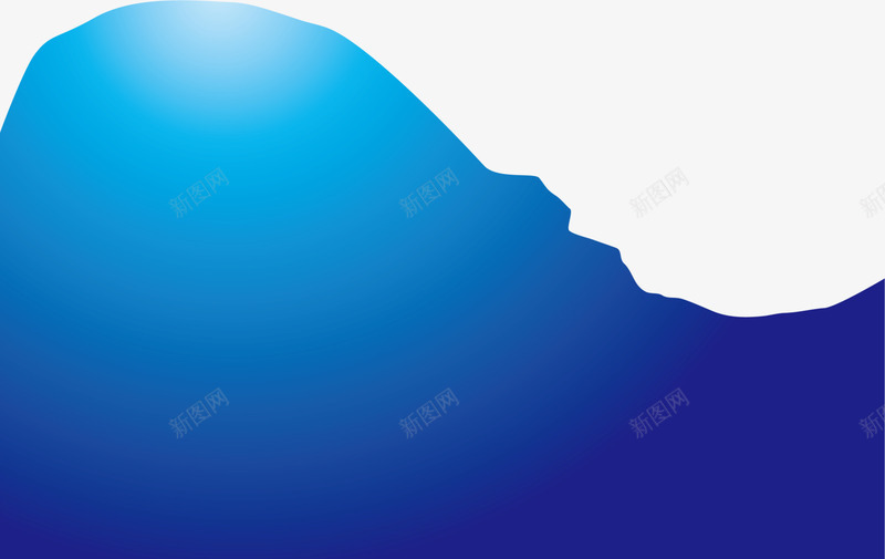 蓝色弧形背景png免抠素材_88icon https://88icon.com 海洋 海浪 渐变框架 简约背景 蓝色弧形 边框纹理