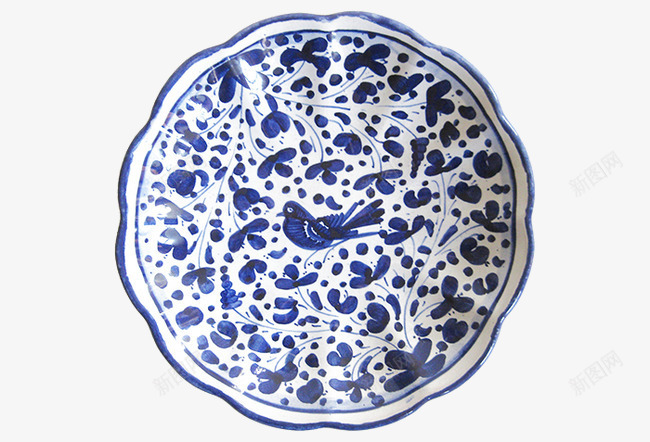 花鸟纹瓷器png免抠素材_88icon https://88icon.com 瓷器 花型边 花鸟纹 青花