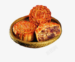 中秋节的食物五仁月饼素材