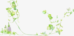 轻盈缭绕绿色藤蔓花卉素材