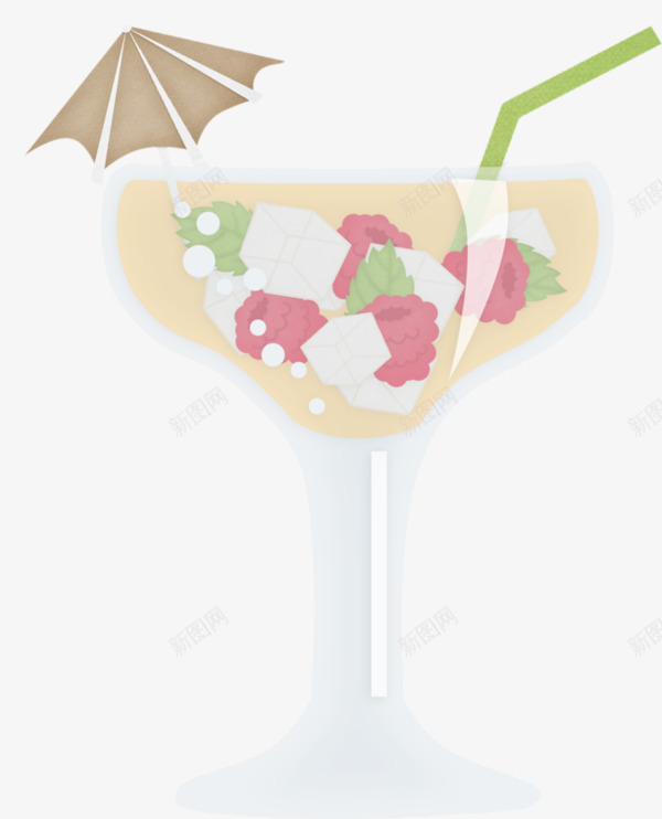 卡通冰块橙汁夏日冷饮高脚杯png免抠素材_88icon https://88icon.com 卡通夏日饮品 小雨伞吸管 橙汁冰块 玻璃杯 高脚杯
