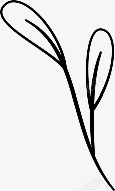 手绘植物叶子图标图标