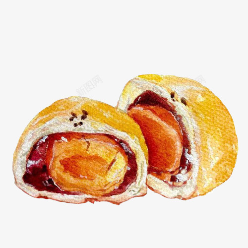 蛋黄派手绘画片png免抠素材_88icon https://88icon.com 小糕点 蛋黄派 零食 鸡蛋 黄色