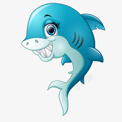 卡通可爱的鲨鱼动物矢量图素材