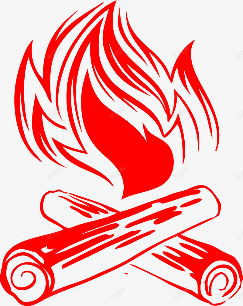 手绘红色火焰png免抠素材_88icon https://88icon.com 手绘 火焰 炙热 红色