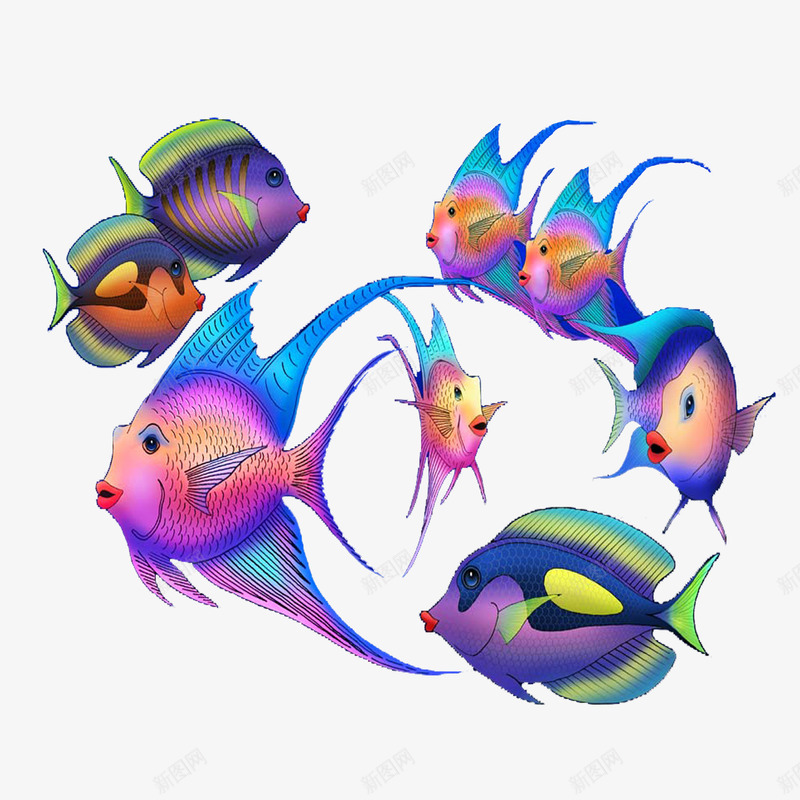 海底热带鱼png免抠素材_88icon https://88icon.com 海底世界 海底素材 海洋生物 热带鱼