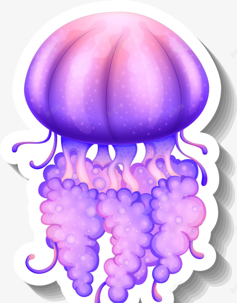 世界海洋日水母贴纸png免抠素材_88icon https://88icon.com 世界海洋日 水彩 水母贴纸 童趣 紫色水母 红色 绘画