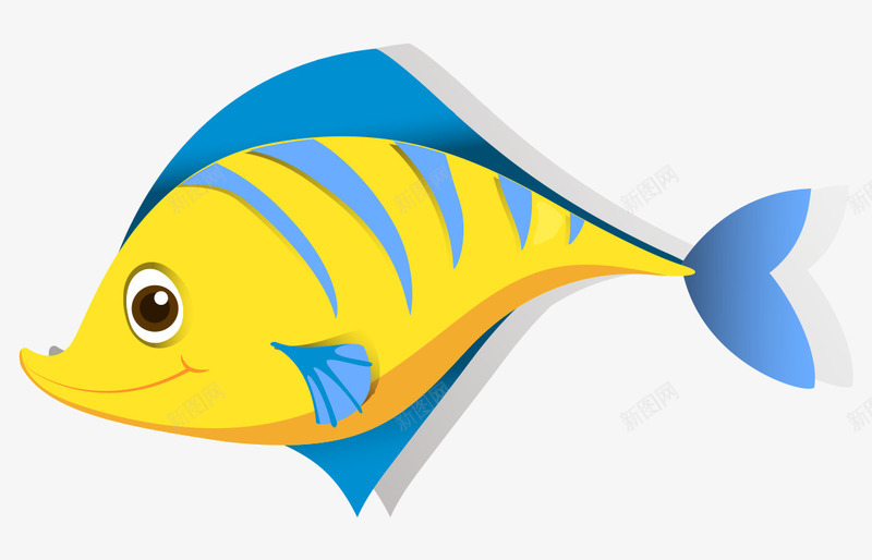 卡通手绘可爱黄色小鱼png免抠素材_88icon https://88icon.com 卡通的海洋生物 可爱的小鱼 手绘的小鱼 黄色的小鱼