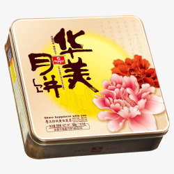 中秋节月饼紫色盒子华美月饼高清图片