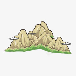 假山绘画手绘地图中的假山绘画高清图片