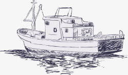 世界海洋日手绘轮船素材