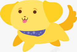 黄色卡通小狗创意水彩插画装饰素材