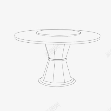 圆桌简笔素描图标图标