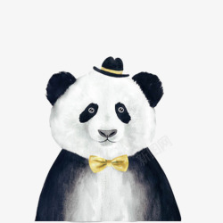 熊猫绅士片素材