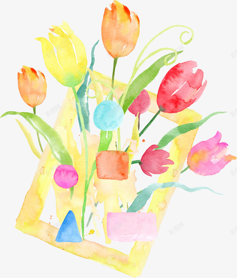 手绘水彩水墨花卉装饰png免抠素材_88icon https://88icon.com 印花图案 插画 植花花卉 水墨 水彩花卉 绿叶 花卉 花卉背景 花朵 装饰 贺卡设计