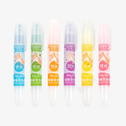 荧光笔6种色彩素材