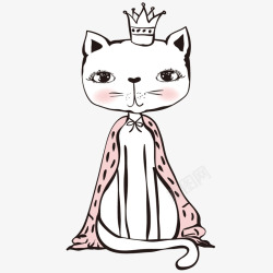 戴皇冠的可爱猫咪素材