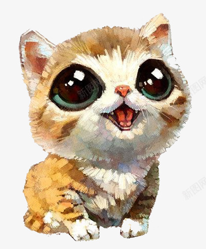 可爱色彩猫咪png免抠素材_88icon https://88icon.com 亮晶晶的眼睛 可爱 大眼睛 手绘 色彩
