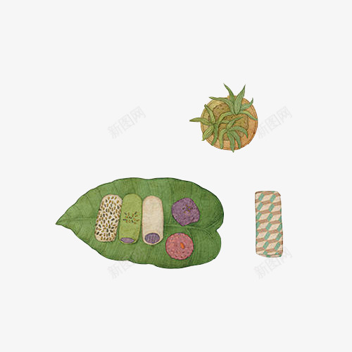 树叶上的面点手绘画片png免抠素材_88icon https://88icon.com 树叶 水彩画 甜食 盆栽 糕点 铺垫