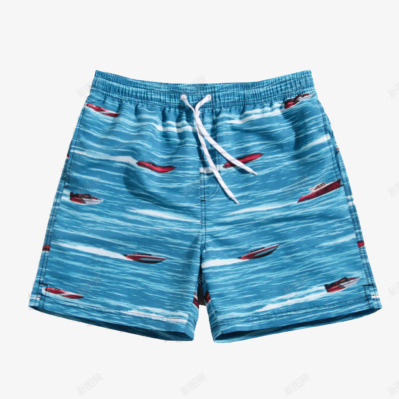 海上游艇印花沙滩裤png免抠素材_88icon https://88icon.com 产品实物 沙滩裤 短裤