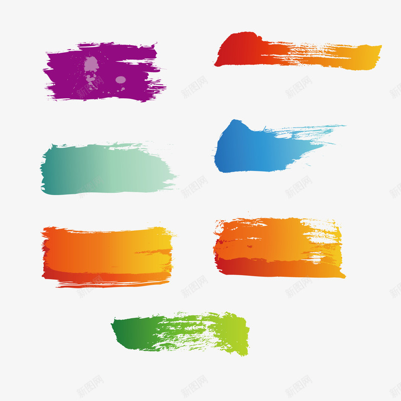 彩色油画书法笔刷png免抠素材_88icon https://88icon.com 书法 书法笔刷 彩色 油画 笔刷