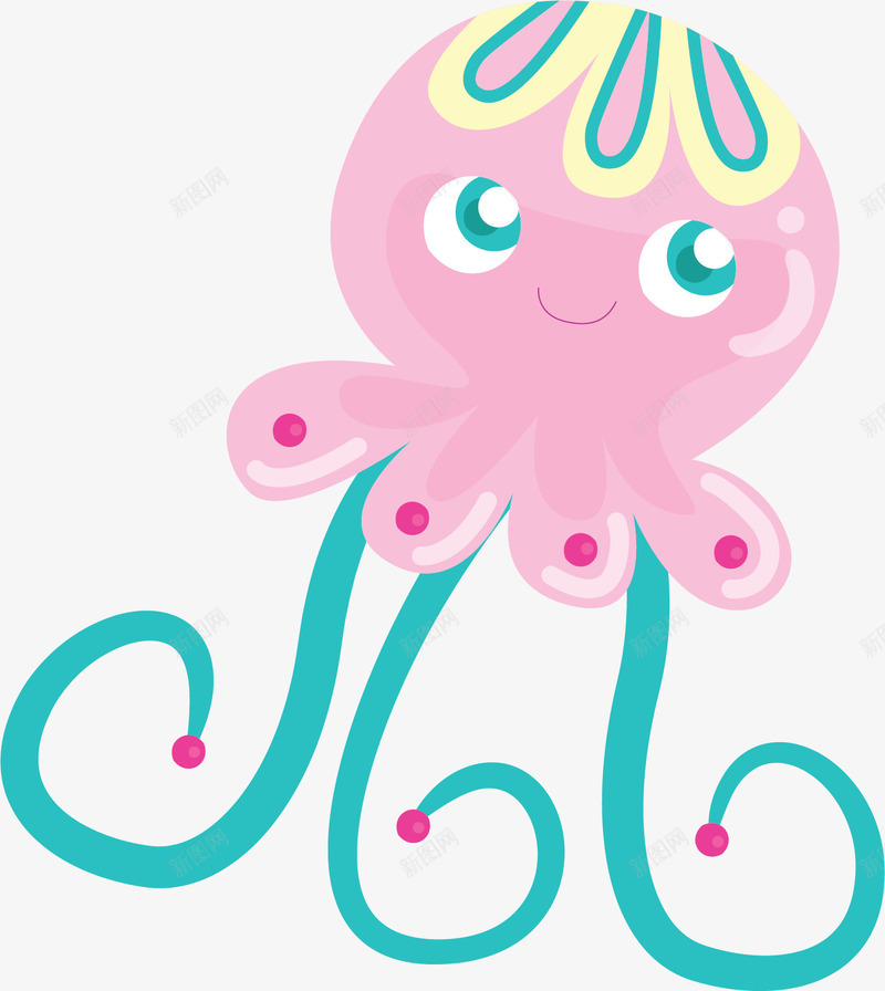 卡通粉红色海洋水母矢量图ai免抠素材_88icon https://88icon.com 卡通水母 水母 海洋 海洋生物 矢量png 矢量图 粉色水母 红色水母