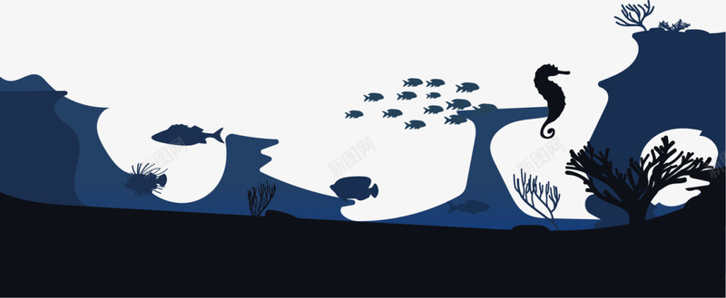 蓝色扁平大海海底png免抠素材_88icon https://88icon.com 6月8号 世界海洋日 大海 海底 海草 犹豫 珊瑚 自然