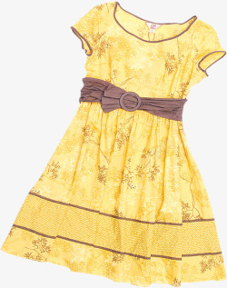 夏日连衣裙黄色印花效果素材