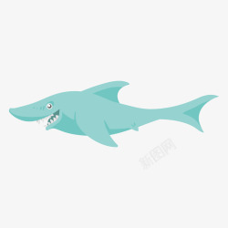 卡通世界海洋日鲨鱼矢量图素材