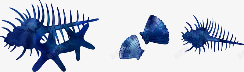 蓝色卡通海洋生物png免抠素材_88icon https://88icon.com 卡通 海洋生物 蓝色