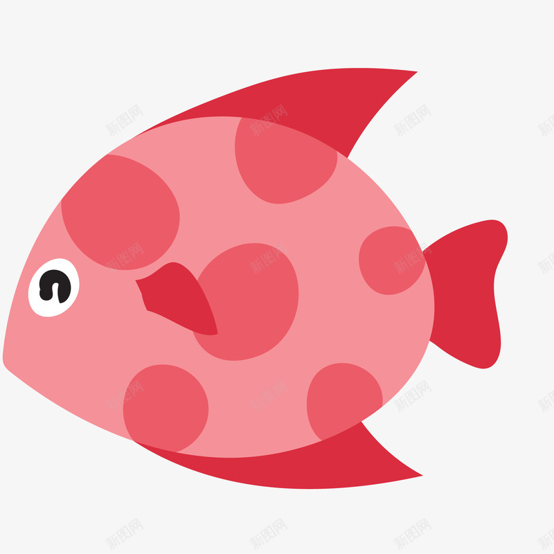 红色的斑点鱼动物矢量图ai免抠素材_88icon https://88icon.com 动物 卡通 可爱 手绘 海洋动物 海洋生物 红色 矢量图