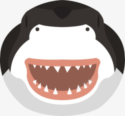 黑色立体咧嘴鲨鱼素材