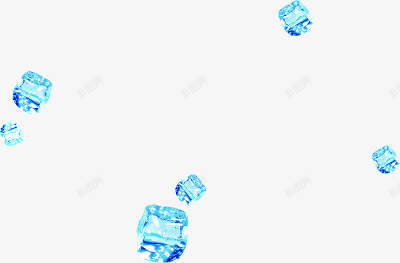 蓝色白底图冰块海报png免抠素材_88icon https://88icon.com 冰块 海报 蓝色