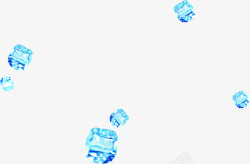 蓝色白底图冰块海报素材