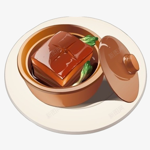 东波肉手绘画片png免抠素材_88icon https://88icon.com 东波肉 五花肉 手绘美食 红烧肉 肉食